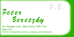 peter beretzky business card